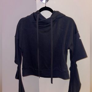 ALO yoga dark grey cut out elbow hoodie